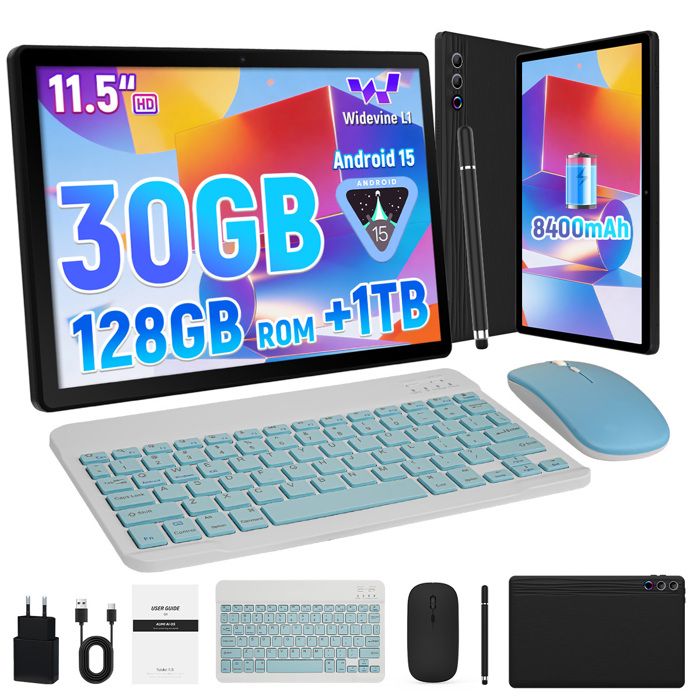 Tablette - KOTSREN - 115 - Écran 2K FHD - 30 Go RAM - 128 Go ROM