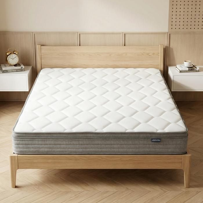 Matelas 120x200 cm HOLDLAMP - Très épais 25 cm - Mémoire de Forme + Ressorts 7 Zones - Hypoallergénique & Réversible Blanc-gris