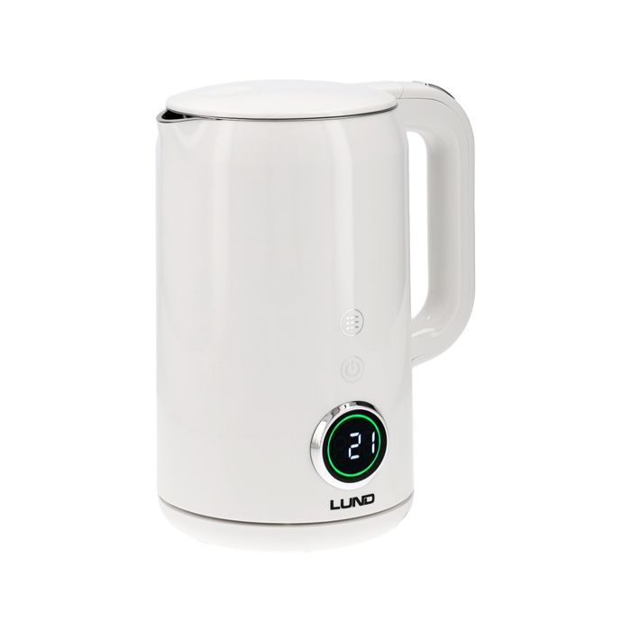 Bouilloire électrique - Lund - 1.7L - Régulation de température - Blanc - Acier inoxydable - 1850-2200 W
