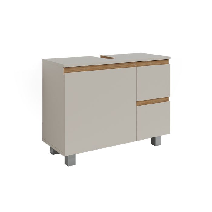 Meuble sous vasque simple J-Shape 80x60.8cm avec 2 tiroirs Cachemire/Chêne Artisan Vicco 59612