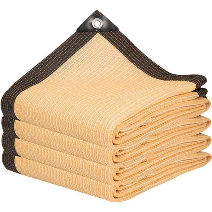 Voile dombrage extérieure - Résistante aux UV - Filet brise-vent - Dimensions 5x6 m - Jaune