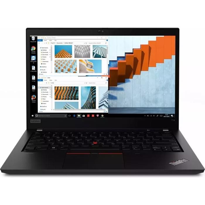 Lenovo ThinkPad T14 Gen 1 i5-10310U 16Go 128Go SSD 1920x1080 WLAN BT Win 11 Pro QWERTZ Noir Reconditionné - vue 2