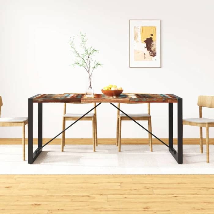 Table à manger - Maison Exclusive - Bois de récupération massif - 180 x 90 x 76 cm - Industriel