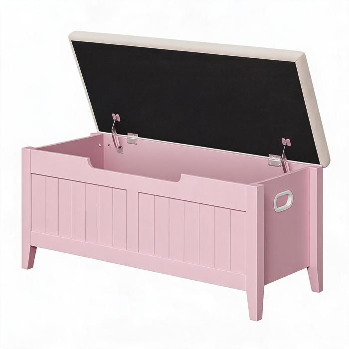 Banc meuble à chaussures - meuble dentrée avec coussin rembourrée - 100x40x46cm - Pour entrée chambre salon - Rose