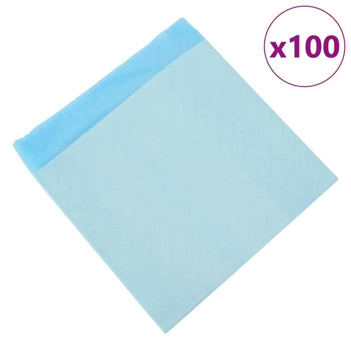 Tapis dentraînement pour animaux en tissu non tissé - vidaXL - Lot de 100 - Bleu et blanc - 45x33 cm - Matériau: Tissu non tissé 64