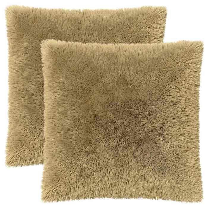 Coussin avec oreiller Fleece PV - HEERLEN - Lavable - Imperméable - Polypropylène - Gris clair - 70x70 cm - 2 pcs