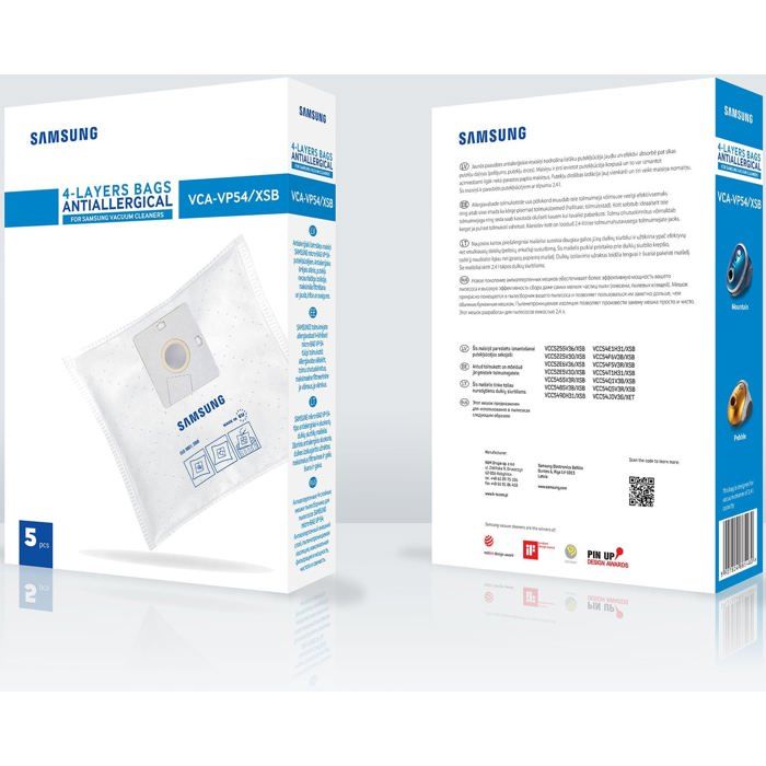 Sacs à poussière synthétiques SAMSUNG VCA VP54XSB Pour aspirateurs VCC5255 / VCC5455 / VCC5485 / VCC5490