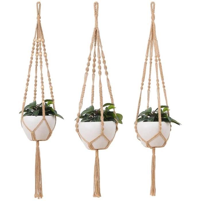 TSLRSA Suspension Plante,5pcs Suspension Plantes Macramé Support Pots Suspendu pour Fleur