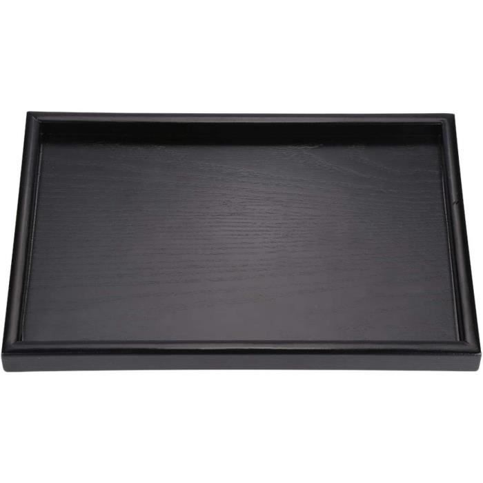 DAJAVE Plateau De Service Bambou Rectangulaire Avec Poignées - 41x30x5 Cm Pour Cuisine Et Salon