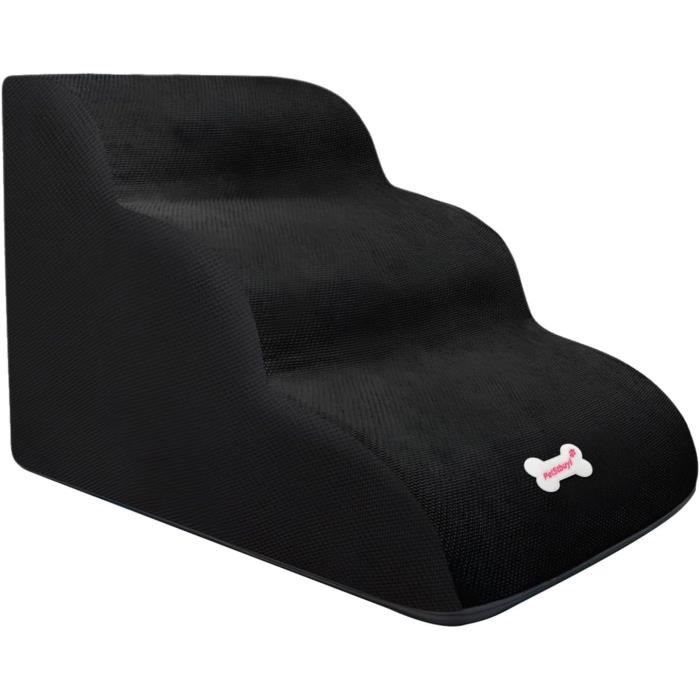 Escalier Pour Chien 3 Marches (30 Cm De Haut) - Rampe Antidérapante Avec Housse Lavable Pour Canapé Ou Lit