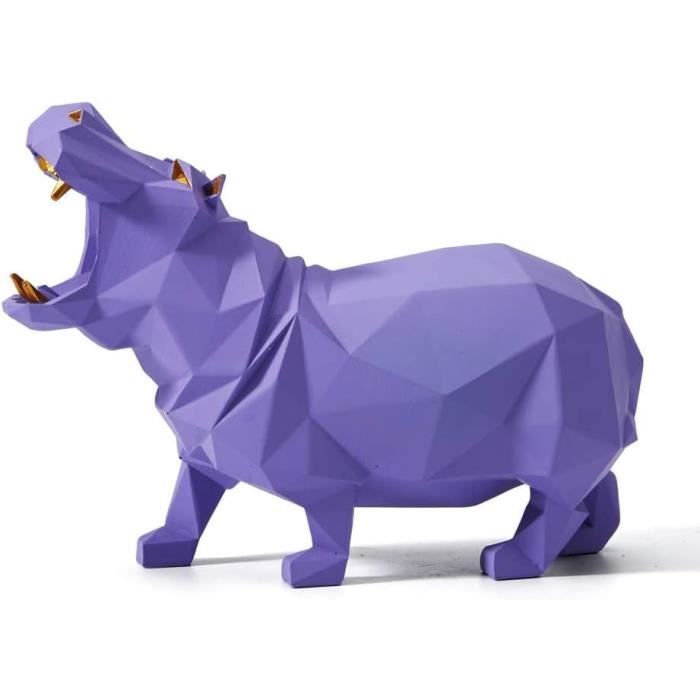 Figurine PNSO Hippopotame - Modèle Animalier Détaillé En Vinyle - 26cm - Avec Boîte - Décoration Ou Jouet
