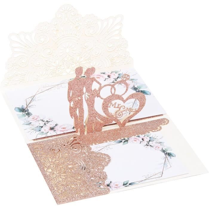 Romantique Couple 3D Pop Up Carte,Carte Anniversaire Mariage Fait