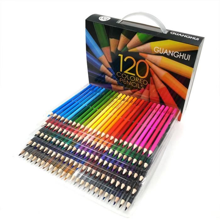 120 Crayon De Couleurs Professionnel pour Enfants et Adultes id/éal pour les livres de coloriage et comme fournitures scolaires Mines de qualit/é artiste douces et aux couleurs /éclatantes