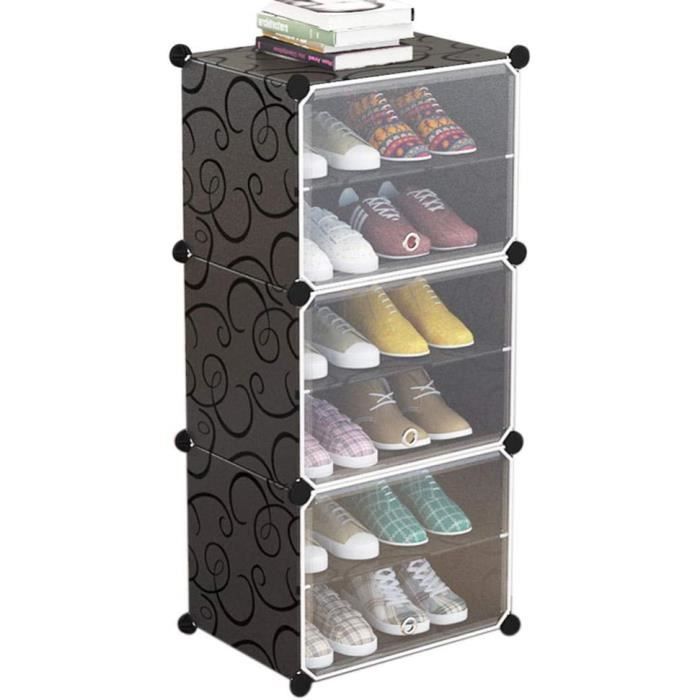 Azyvum Organisateur De Chaussures Pour Armoire - Jusqu'à 16 Paires, Boîtes Transparentes Pliables Avec Support Sol Et Poignées - Rangement Peu Encombrant