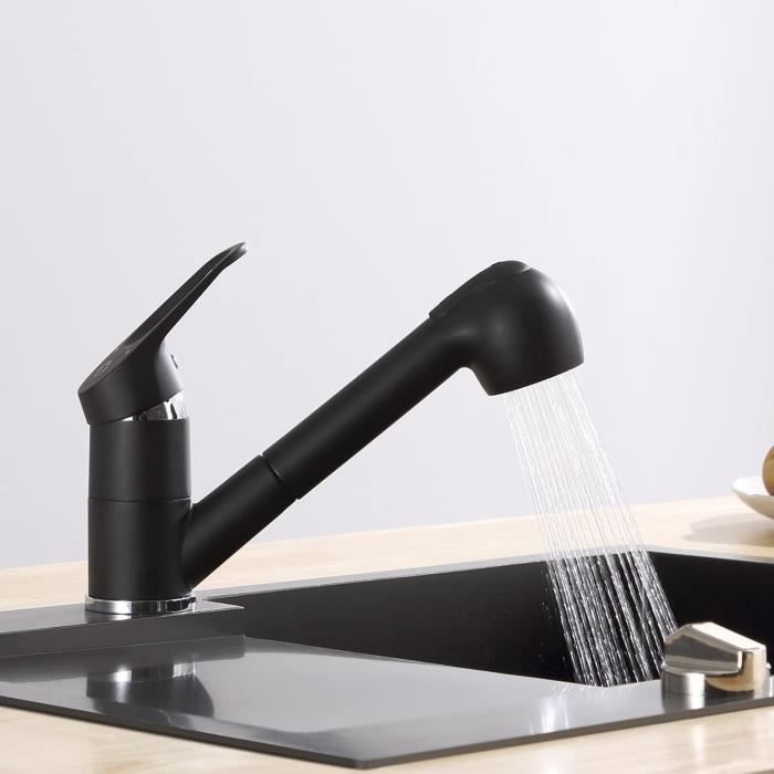 Mitigeur De Cuisine CECIPA Avec Douchette Extractible – Acier Brossé – Jet Rotatif