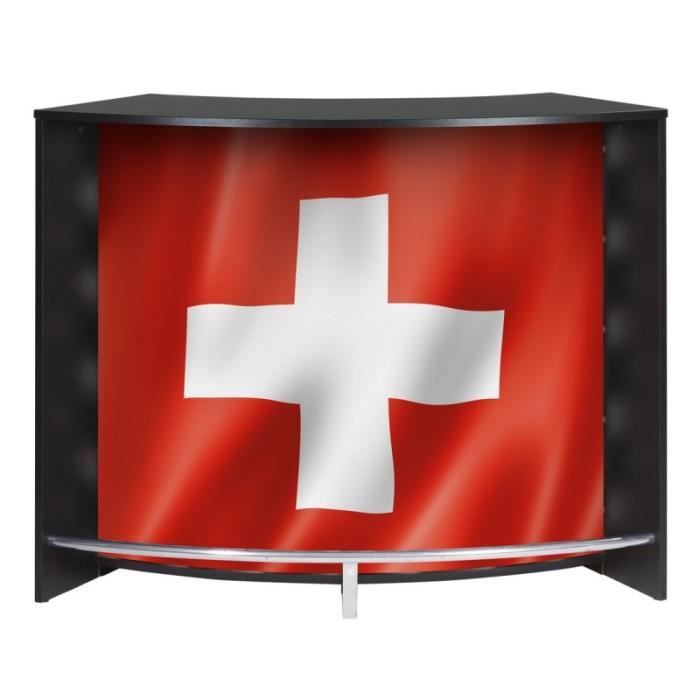meuble bar comptoir d'accueil noir 3 tablettes 134,5 x 104,8 x 55,3 cm - drapeau suisse 650 - l 134.5 x l 55.3 x h 104.8 cm