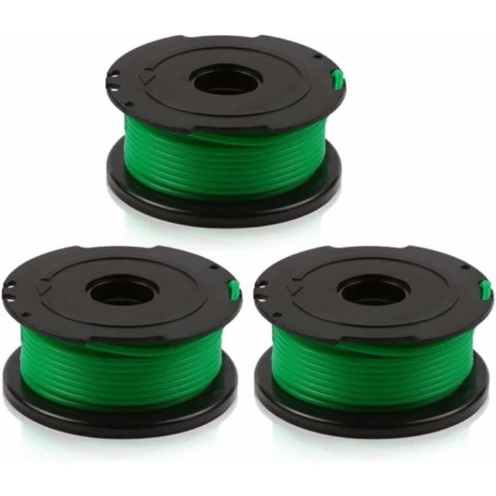 Lot De 3 Bobines De Rechange Pour Débroussailleuse Black & Decker A6226 GL250/GL310/GL360 - Longueur Ligne 6 M