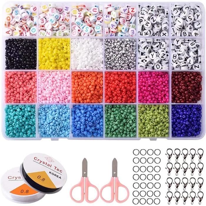 Lot De 6500 Perles De Rocaille En Verre Transparent De 2 Mm