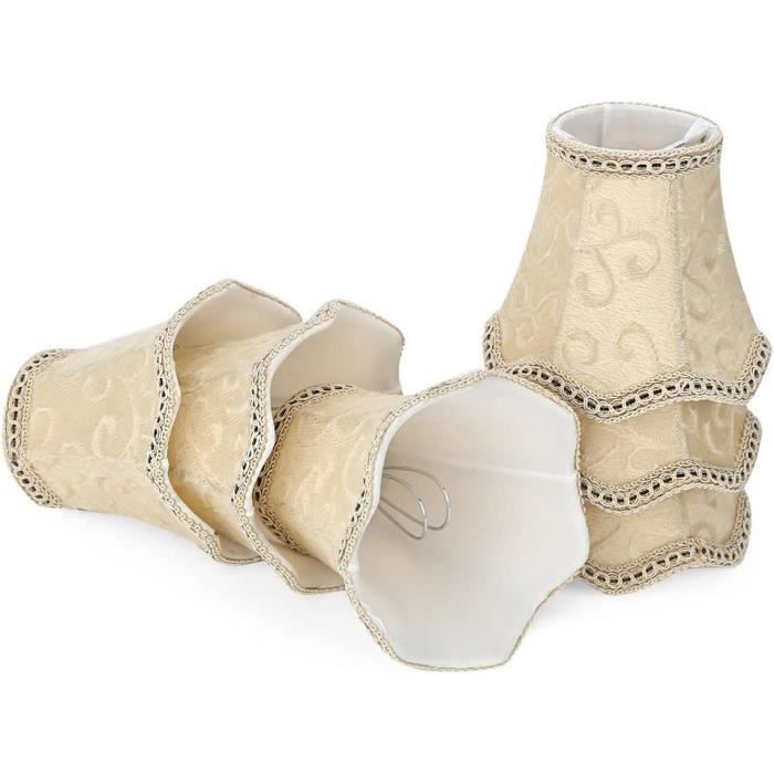 Lot De 6 Abat-jour Cylindriques En Lin Naturel - Compatibles E14/E27, à Pince, Pour Lustres, Appliques, Lampes - 2