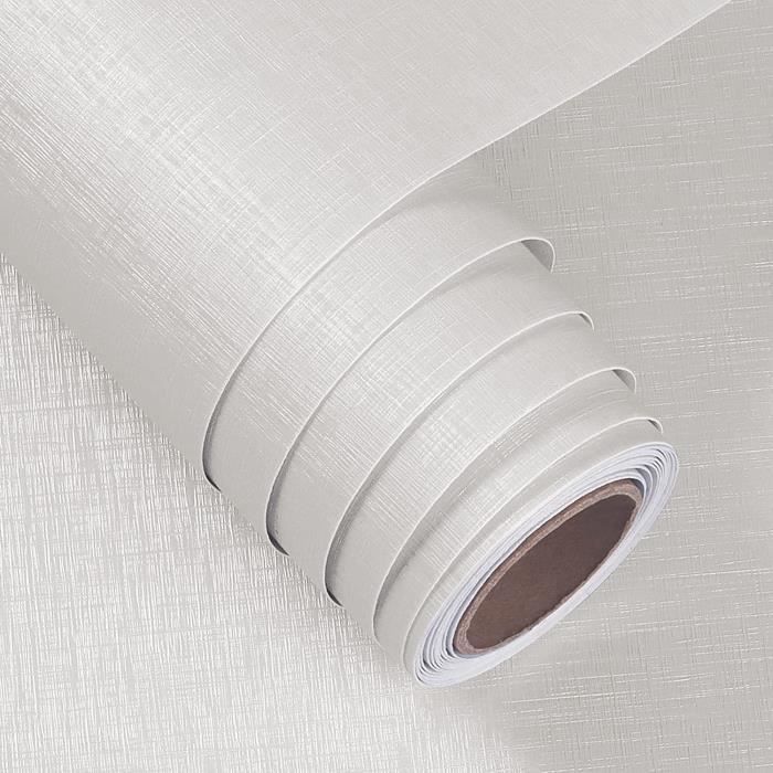 Papier Adhesif pour Meuble Blanc 30CM x 5M Rouleau Adhésif Décoratif