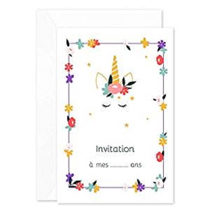 Popcarte 16 Cartes Dinvitation Anniversaire Fille Avec Enveloppes Roses Incluses Licorne 10x15 Invitations Fournitures De Loisirs Creatifs Brpoints Com Br