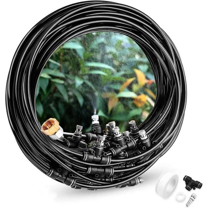 Amazon Brumisateur Terrasse Kit Brumisation Terrasse Extérieur - Pompe 12V, Buses Laiton - Rafraîchissement Jardin Irrigation Buses Laiton Irrigation