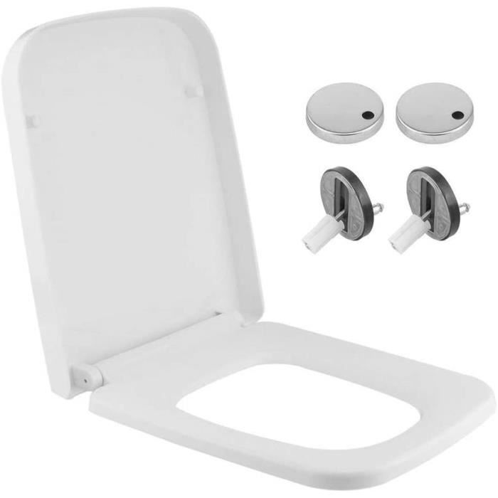 XY Abattant de WC de forme carree haut de gamme avec fermeture en douceur fixation rapide facile a nettoyer blanc A300 Cdiscount Bricolage