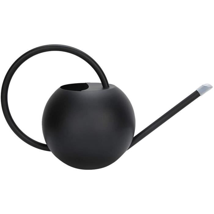 Arrosoir En Métal Noir Mat De 1,8 Litres Avec Long Bec Verseur - Design élégant Pour Plantes D'intérieur Et Bureau - Dimensions 30x21x15 Cm