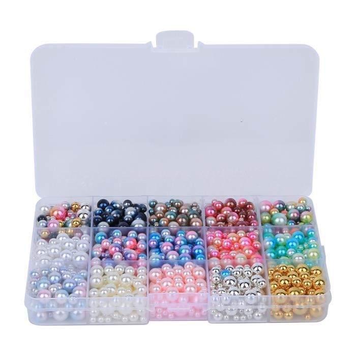 Perles à Dos Plat Xzeemo - 2010 Pièces - 6 Tailles (3mm à 10mm) - Pour Artisanat, Bijoux, Déco