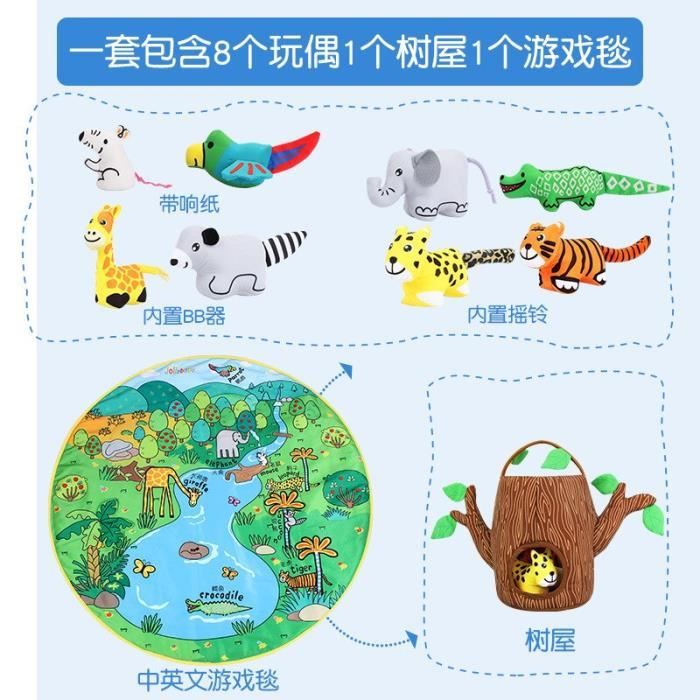 Tapis D Eveil Tapis De Jeu En Tissu Doux Pour Bebe Livres Remplis D Animaux En Peluche Hochet Type Jungle Carpet Diameter 100cm Cdiscount Puericulture Eveil Bebe