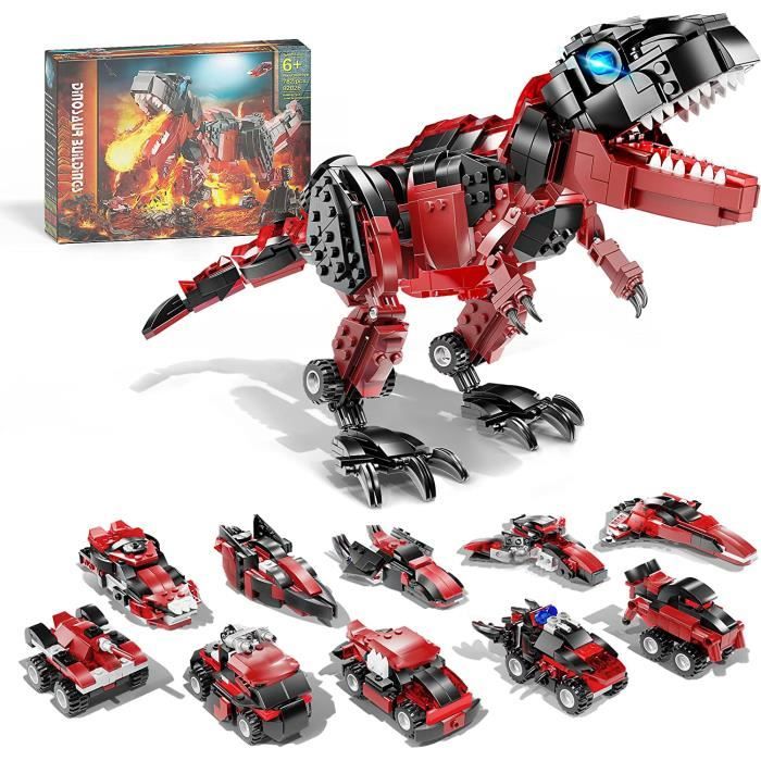 JUNRUI Bloc De Construction Dinosaure 782 Pièces – Kit T-Rex 11 En 1, Jouet STEM Pour Enfants De 6 à 14 Ans, Vaisseaux Spatiaux Et Véhicules