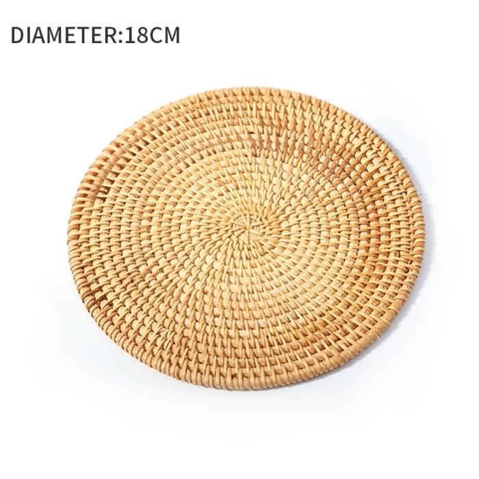 Kinds Round Bamboo Coaster Thé rotin Tapis isolation naturelle table cuisine carft