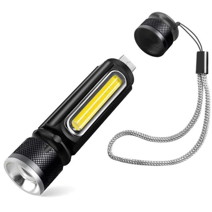 Lampe torche dext/érieur LED rechargeable 30 W avec c/âble de chargement USB
