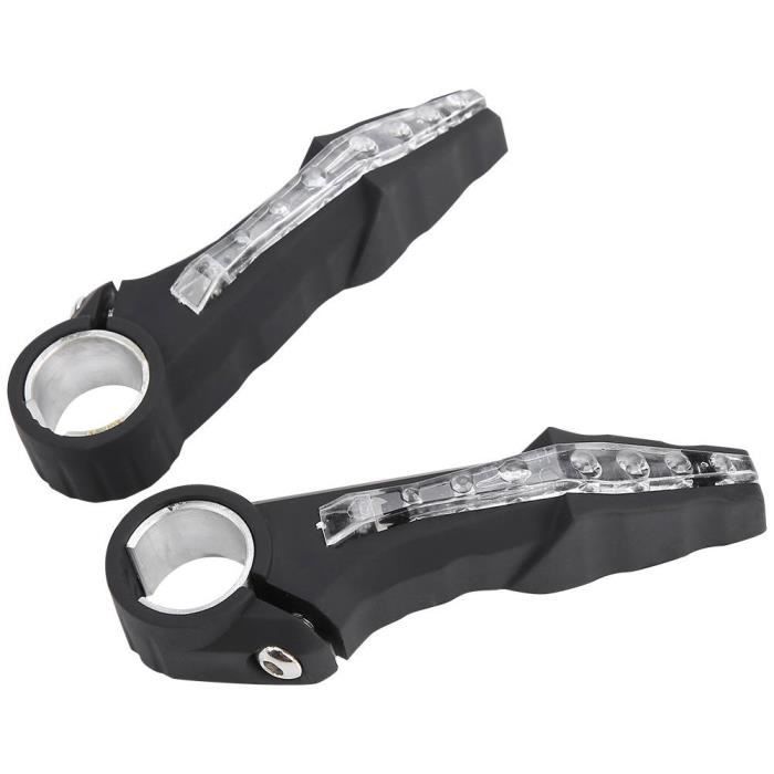 Qiilu Lumière de bicyclette Vélo vélo guidon poignées lumière LED vélo clignotant lampe d'avertissement