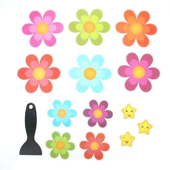 Autocollants de baignoire antidérapants - Non spécifié - 13pcs - Étanche - PVC - Forme de fleur