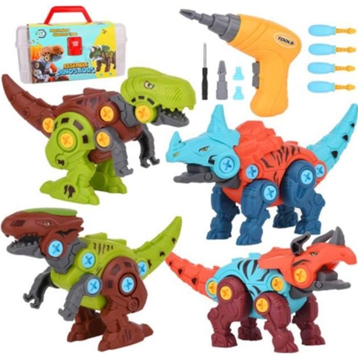 Bibykivn Dinosaure Jouet Enfant – Kit De Démontage Et Assemblage Avec Perceuse Et Tournevis DIY – 6 Pièces Pour Garçons Et Filles – Jeu De Construction Éducatif Et Créatif