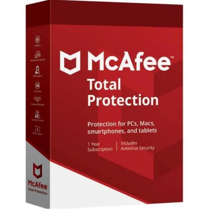 McAfee Total Protection 1 Appareil 1 Year McAfee Key GLOBAL