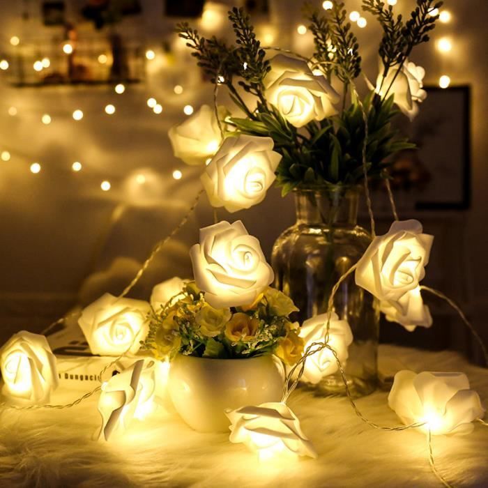 Guirlande lumineuse LED fleurs de glycine artificielle 2m 20 perles de lumière LED pour jardin mur extérieur Jungle fête mariage arc fleur décoration 
