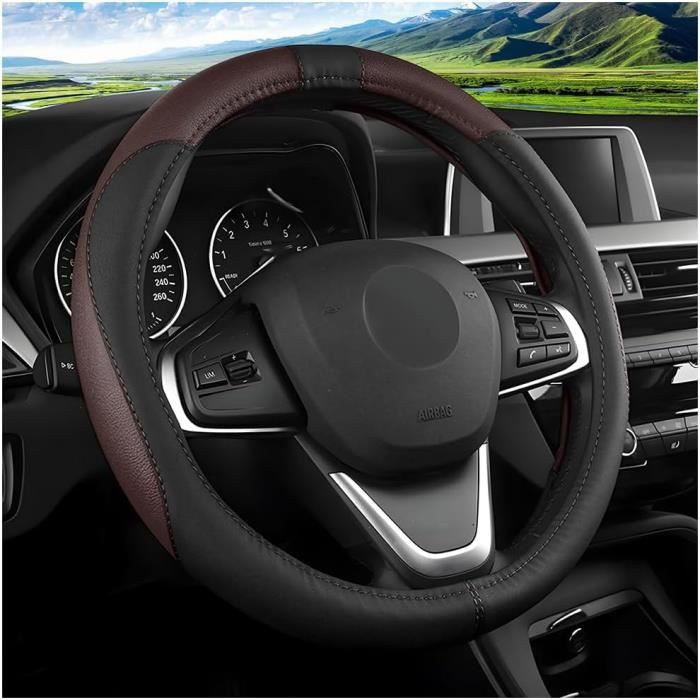 Housse De Volant En Cuir Perforé Marron - Pour Ford Fiesta MK7 2009-2017 - Installation Facile - Neuf