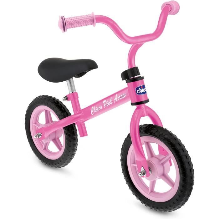 Chicco Draisienne Bebe, Velo sans Pedales pour Enfants de 2 a 5 ans, avec Guidon et Selle Reglables, 25 Kg Maxi, Rose - Jeux