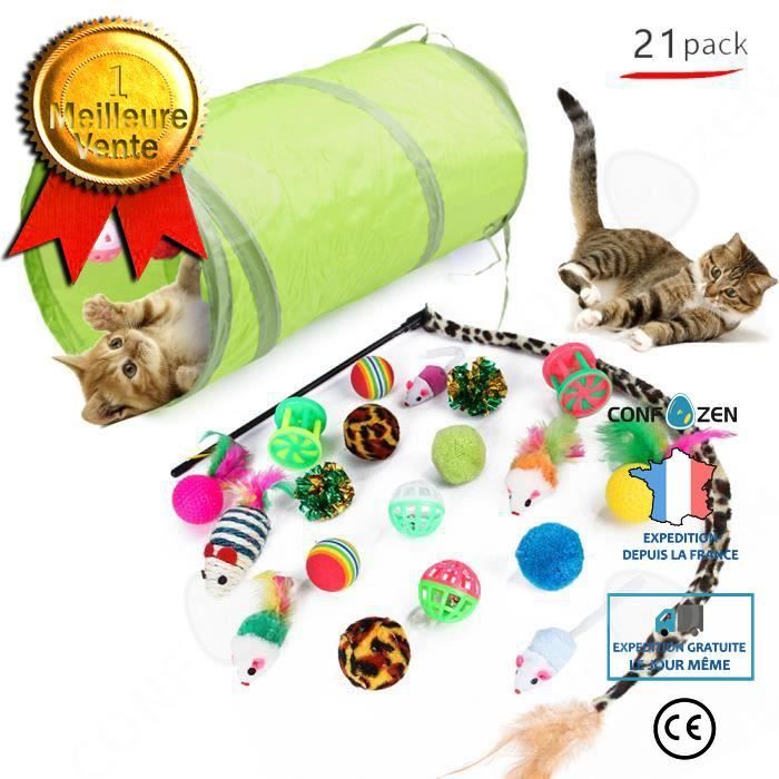 Meilleurs prix pour CONFO Jouets pour Chats Multicoloré Jouet Chat Plume Jouet souris Cadeau Noël pour Chat Chaton Félin 21pc