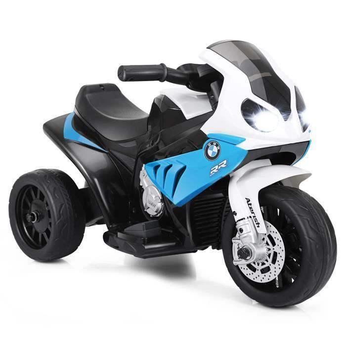 COSTWAY BMW Moto Electrique 6V Enfants à 3 Roues avec Phare Lumineux & Musiques, Roues Antidérapantes, Siège Confortable, Charge 20kg pour Garçons et Filles 18-36 Mois (Rouge