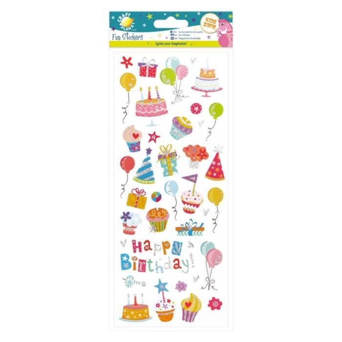 Autocollants Craft Planet Fun Stickers Anniversaire Scintillant Cdiscount Beaux Arts Et Loisirs Creatifs