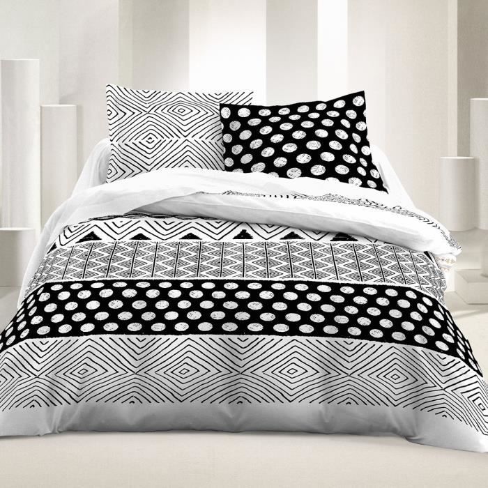 housse de couette noir et blanc
