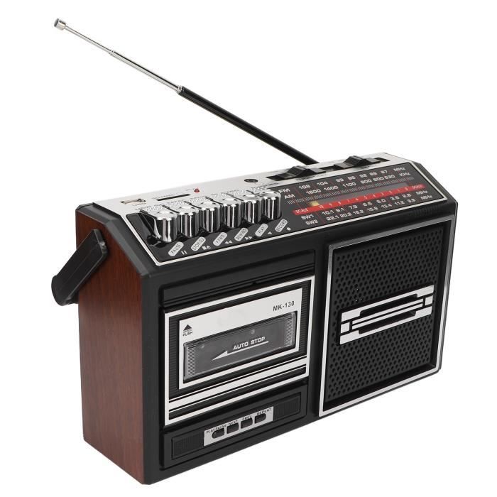 Lecteur De Cassette Portable Radio AM FM - Enregistreur Vintage Avec Son Silencieux