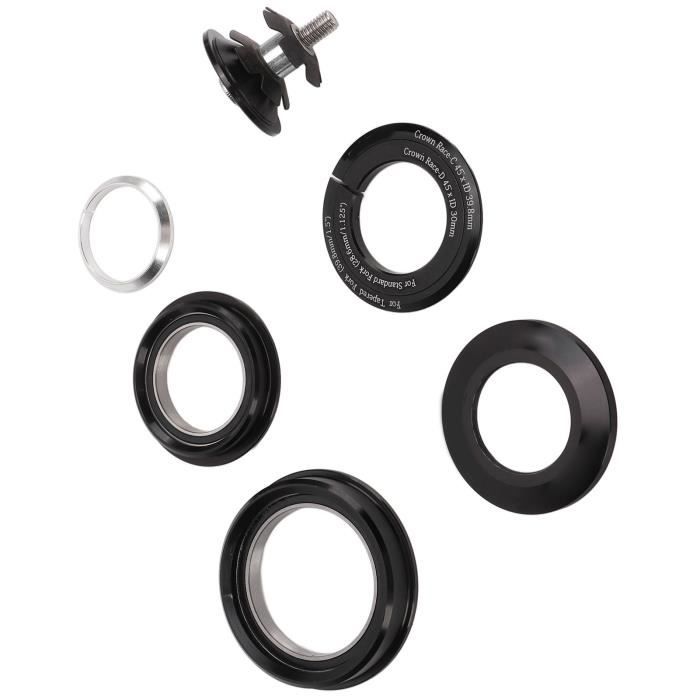 Kit Jeu De Direction Vélo Route 1-1/8" LOEVELOSI - Roulements Prégraphités Noir Rétro - 9 Pièces