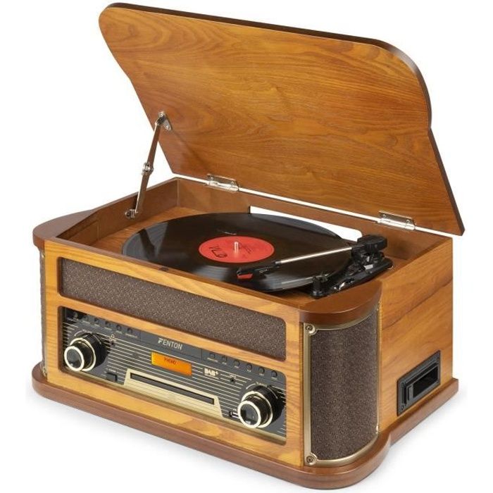 Fenton Memphis Platine vinyle Bluetooth DAB/FM - Bois clair