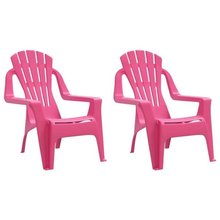 Chaise de jardin pour enfants - GAROSA - Lot de 2 - Rose - 37x34x44 cm - Polypropylène (PP)
