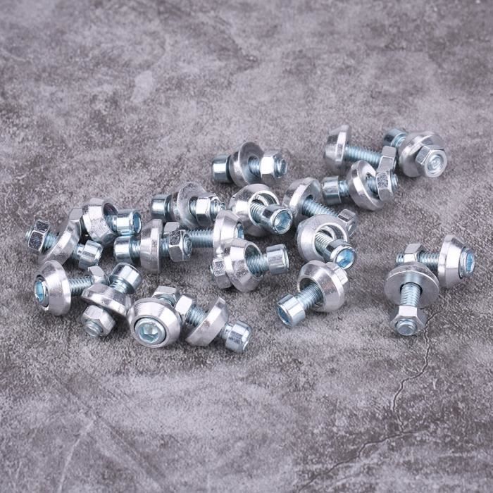 Unique Bargains 8 Pcs Écrous De Vis De Plaque D'Immatriculation En Alliage D 'Aluminium Ton Argent Pour Voiture Moto