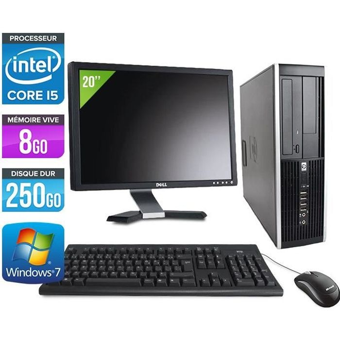 Vente PC Portable PC HP 8200 - Core i5 3.1GHz - 8Go - 250Go +Ecran 20'' pas cher